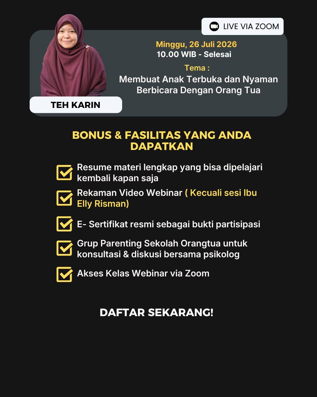Pamflet Kelas Parenting MEI JUNI SOTA