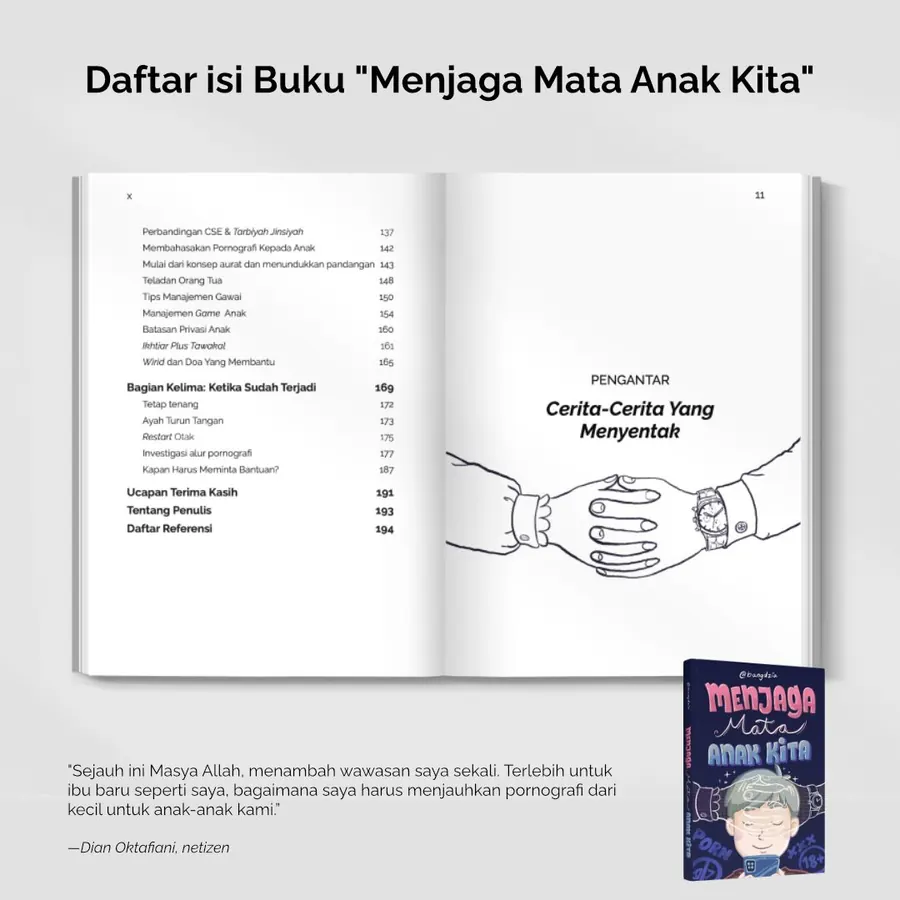 Halaman daftar isi bagian kelima dan halaman pengantar buku